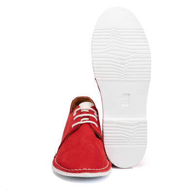  Kırmızı Nubuk Deri Kadın Casual Ayakkabı - K21I1AY65433-F35 - 4