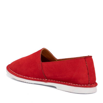  Kırmızı Nubuk Deri Kadın Casual Ayakkabı - K21I1AY65434-F35 - 2