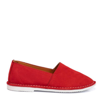  Kırmızı Nubuk Deri Kadın Casual Ayakkabı - K21I1AY65434-F35 - 3