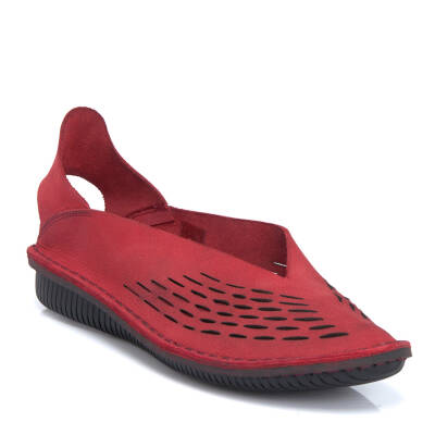  Kırmızı Nubuk Deri Kadın Casual Ayakkabı - K21Y1AY65480-F35 