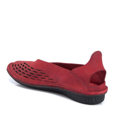  Kırmızı Nubuk Deri Kadın Casual Ayakkabı - K21Y1AY65480-F35 - 2