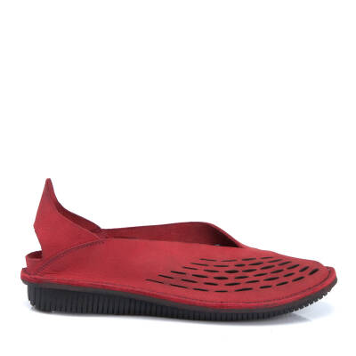  Kırmızı Nubuk Deri Kadın Casual Ayakkabı - K21Y1AY65480-F35 - 3