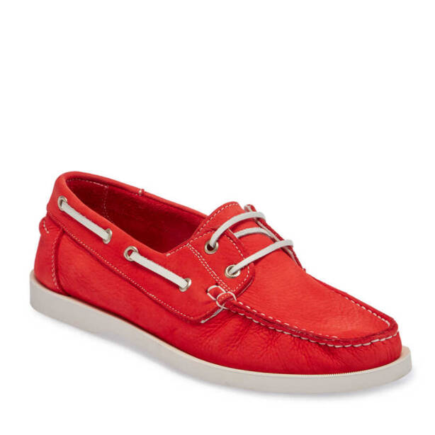Kırmızı Nubuk Deri Kadın Loafer - K24I1AY67386-F35 
