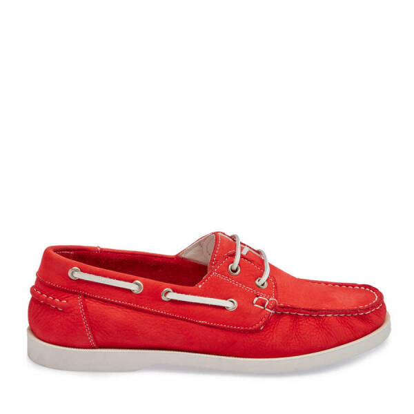 Kırmızı Nubuk Deri Kadın Loafer - K24I1AY67386-F35 - 3