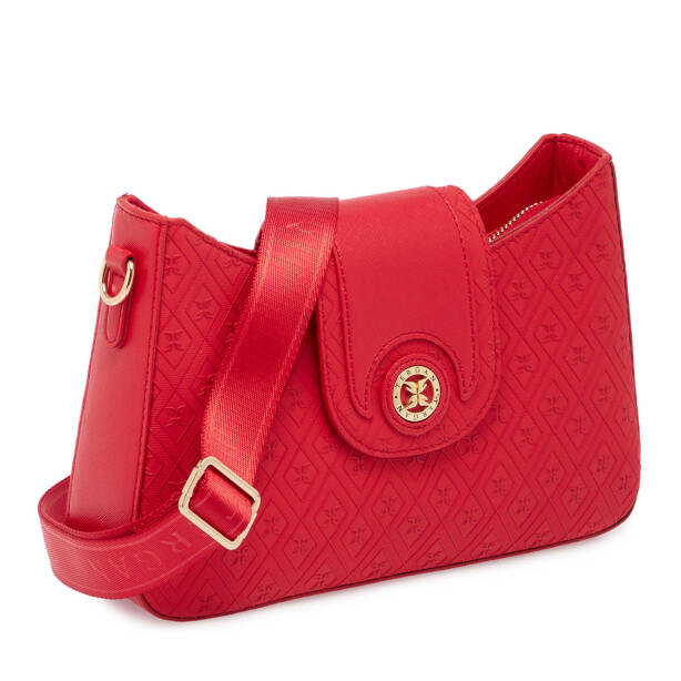 Kırmızı Print Kadın Çapraz Askılı Çanta - S24K1PR09153-S4R - Tergan