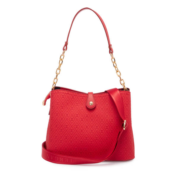 Kırmızı Print Kadın Omuz Çantası - S1WPR0000802-S4R - 3