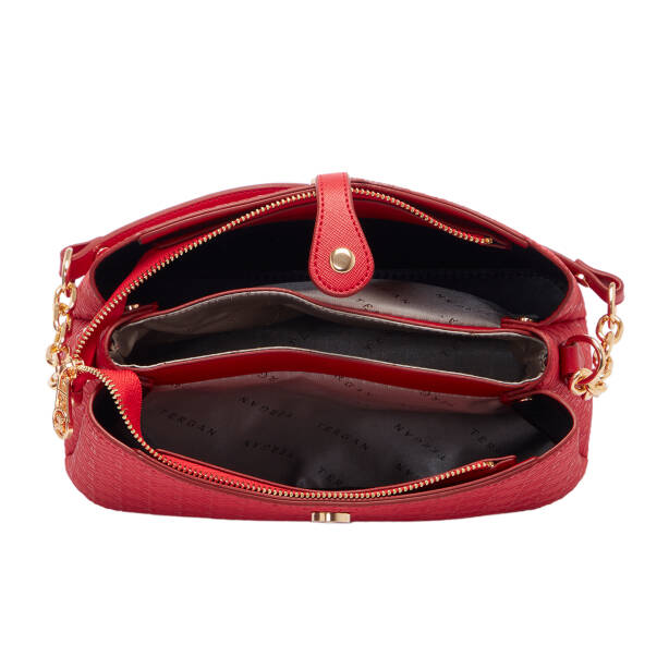 Kırmızı Print Kadın Omuz Çantası - S1WPR0000802-S4R - 4