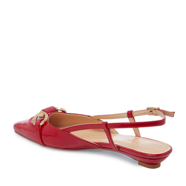 Kırmızı Hakiki Rugan Deri Kadın Babet - K25Y1AY67808-D02 - 4