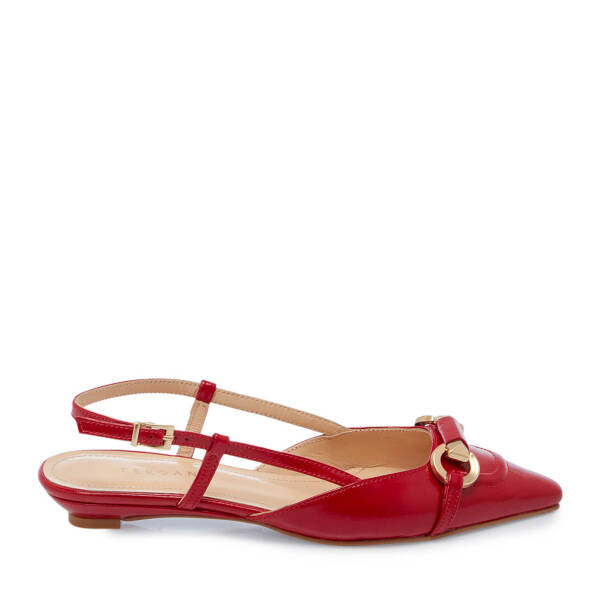 Kırmızı Hakiki Rugan Deri Kadın Babet - K25Y1AY67808-D02 - 2