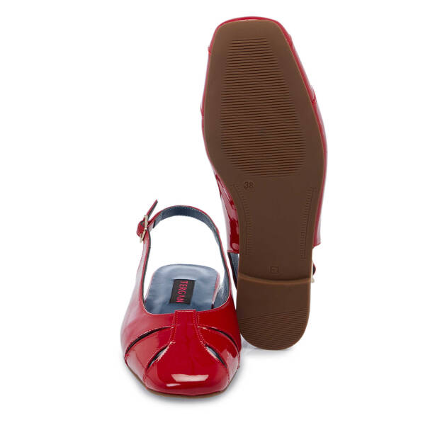 Kırmızı Rugan Deri Kadın Babet - K25Y1AY67911-D02 - Tergan