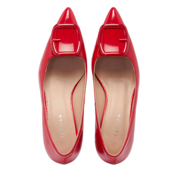 Kırmızı Rugan Deri Kadın Stiletto - K24I1AY67466-D02 - Tergan
