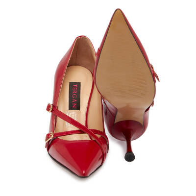 Kırmızı Rugan Deri Kadın Stiletto - K24S1AY67513-D02 - 4