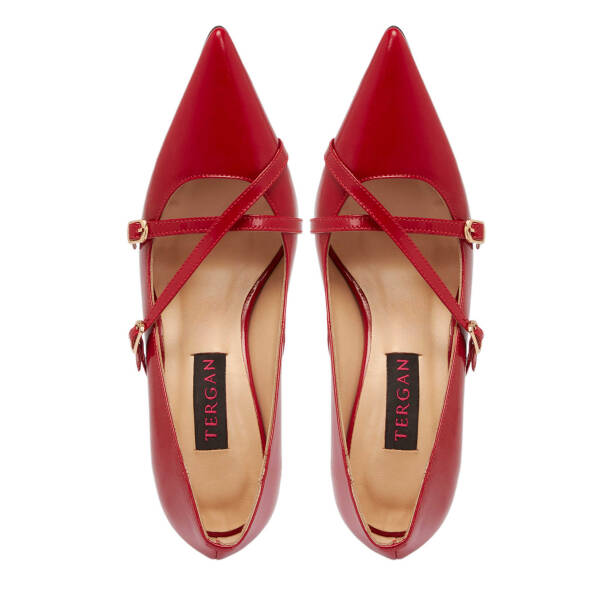 Kırmızı Rugan Deri Kadın Stiletto - K24S1AY67513-D02 - 5