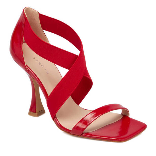 Kırmızı Hakiki Rugan Deri Kadın Topuklu Ayakkabı - K24Y1AY67399-D02 - 2
