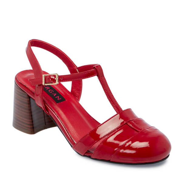 Kırmızı Hakiki Rugan Deri Kadın Topuklu Ayakkabı - K25Y1AY67910-D02 - 2