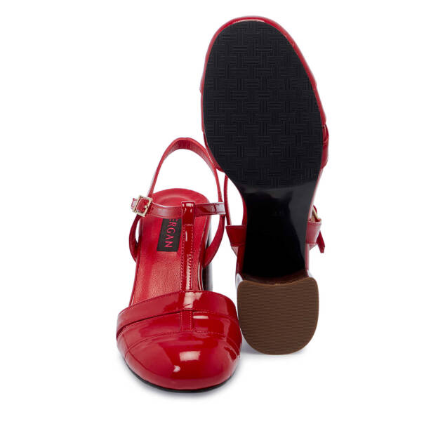 Kırmızı Hakiki Rugan Deri Kadın Topuklu Ayakkabı - K25Y1AY67910-D02 - 4