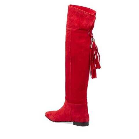 Kırmızı Süet Deri Kadın Klasik Çizme - K23K1CM66989-B78 - 2