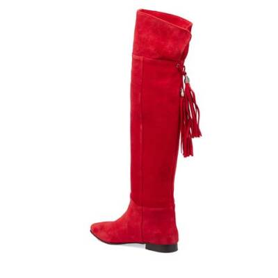  Kırmızı Süet Deri Kadın Klasik Çizme - K23K1CM66989-B78 - 2