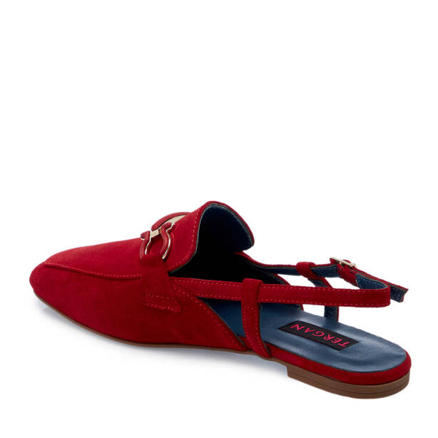 Kırmızı Hakiki Süet Deri Kadın Loafer - K25Y1AY67913-B78 - 3