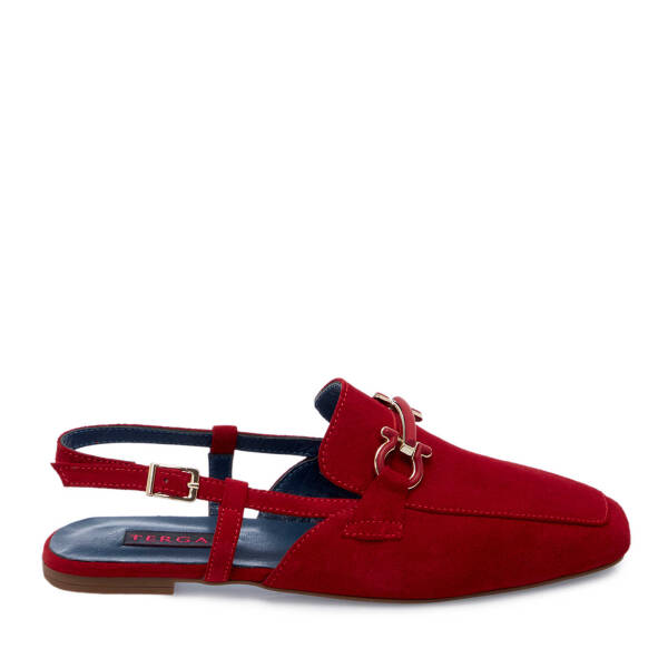 Kırmızı Hakiki Süet Deri Kadın Loafer - K25Y1AY67913-B78 - 1