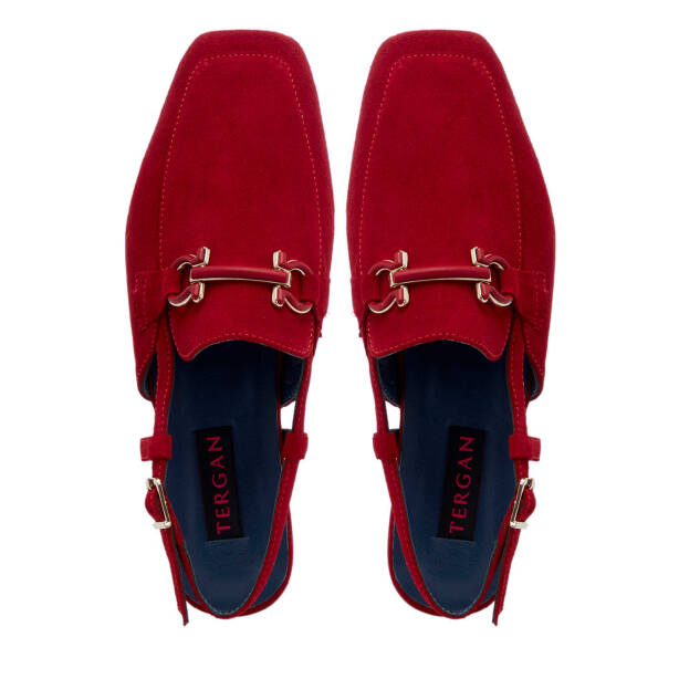 Kırmızı Hakiki Süet Deri Kadın Loafer - K25Y1AY67913-B78 - 5