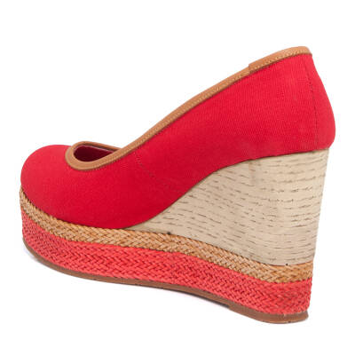  Kırmızı Tekstil Kadın Espadril - K19I1AY64453-B9L - 2