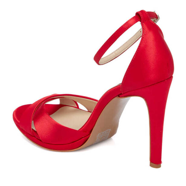 Kırmızı Tekstil Kadın Topuklu Ayakkabı - K24Y1AY67401-A11 - 3