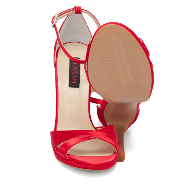 Kırmızı Tekstil Kadın Topuklu Ayakkabı - K24Y1AY67401-A11 - 4