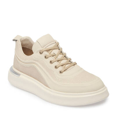 Krem Deri Erkek Sneaker - E25I1AY57276-A68 