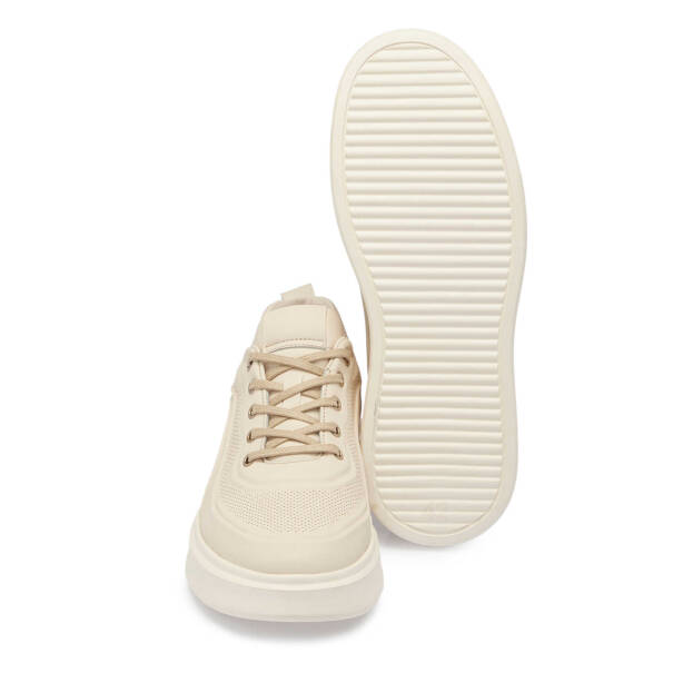 Krem Hakiki Deri Erkek Sneaker - E25I1AY57276-A68 - 4