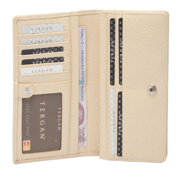 Krem Hakiki Deri Kadın Cüzdan - S1CB00005685-N30 - 3