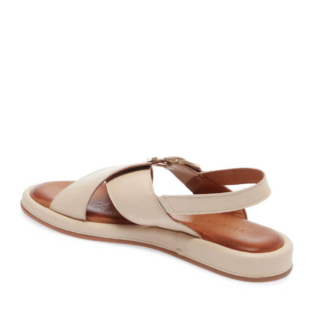 Krem Hakiki Deri Kadın Sandalet - K24Y1SN67108-A68 - 3