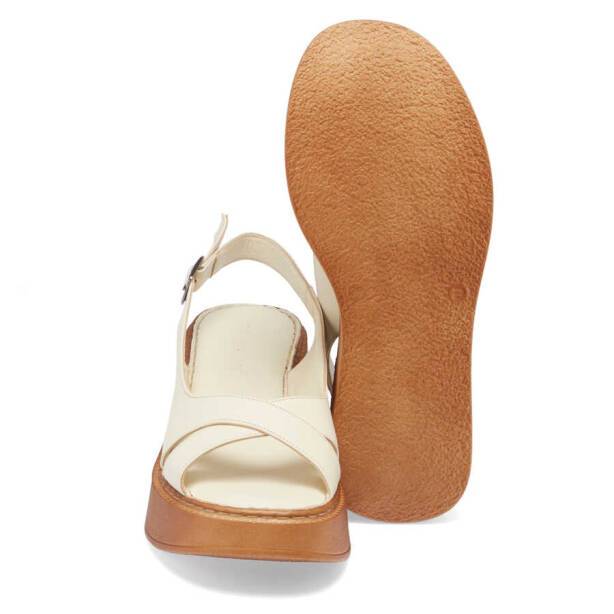 Krem Hakiki Deri Kadın Sandalet - K24Y1SN67219-A68 - 4