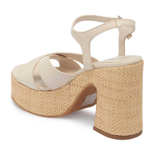 Krem Deri Kadın Sandalet - K24Y1SN67670-A68 - 2