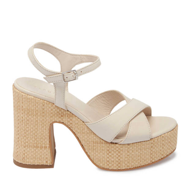 Krem Deri Kadın Sandalet - K24Y1SN67670-A68 - 3