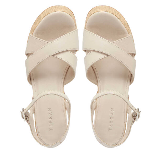 Krem Deri Kadın Sandalet - K24Y1SN67670-A68 - 5