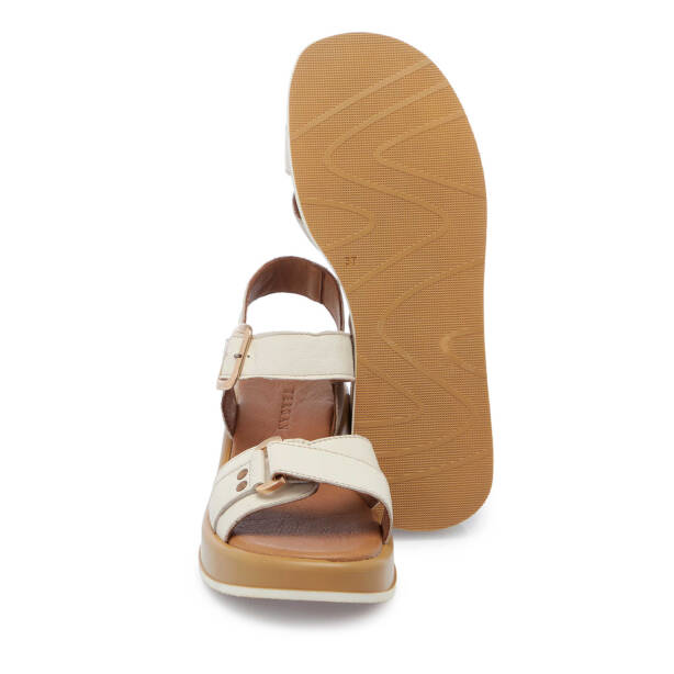 Krem Hakiki Deri Kadın Sandalet - K25Y1SN68062-A68 - 4