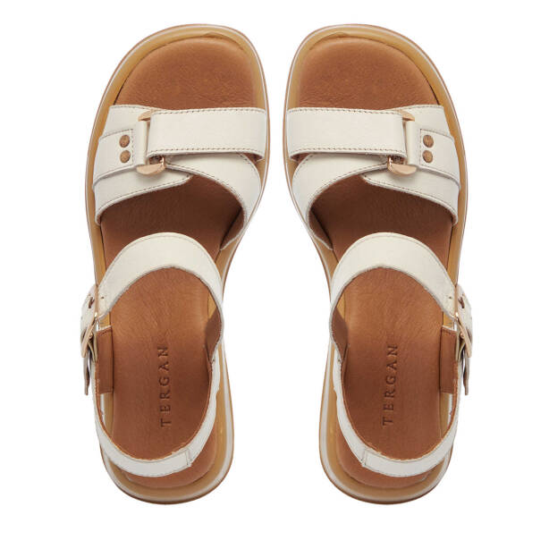 Krem Hakiki Deri Kadın Sandalet - K25Y1SN68062-A68 - 5