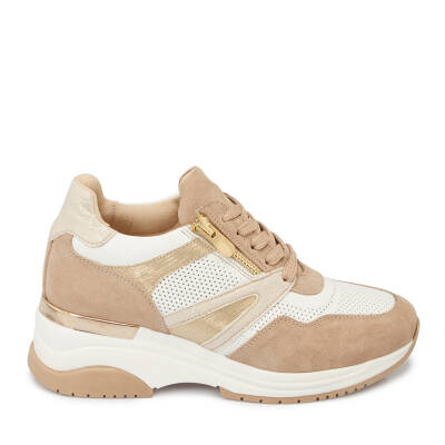 Krem Deri Kadın Sneaker - K24I1AY67193-A68 - 3