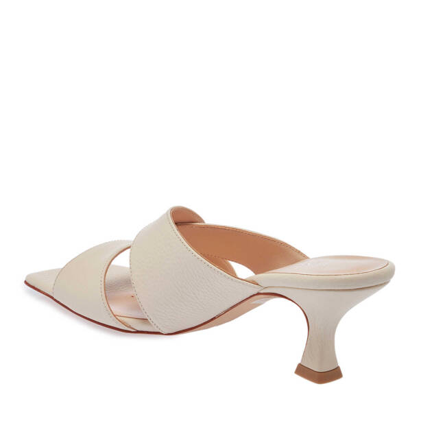 Krem Hakiki Deri Kadın Terlik - K25Y1TR67795-U2G - 3