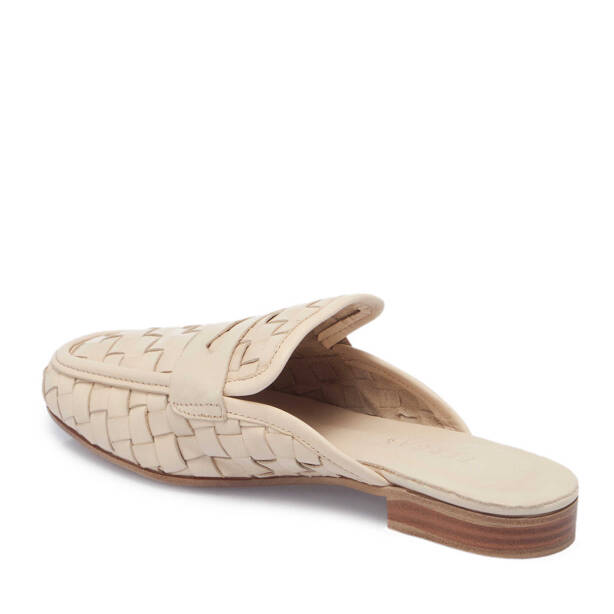 Krem Hakiki Deri Kadın Terlik - K25Y1TR67963-A68 - 3