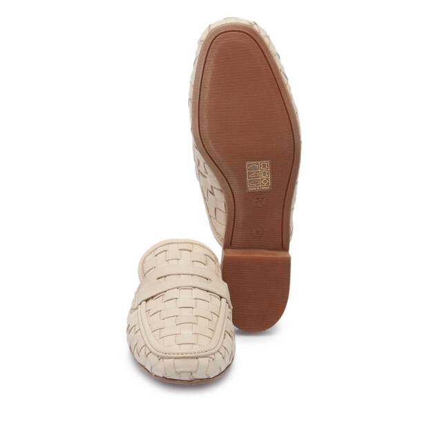 Krem Hakiki Deri Kadın Terlik - K25Y1TR67963-A68 - 4