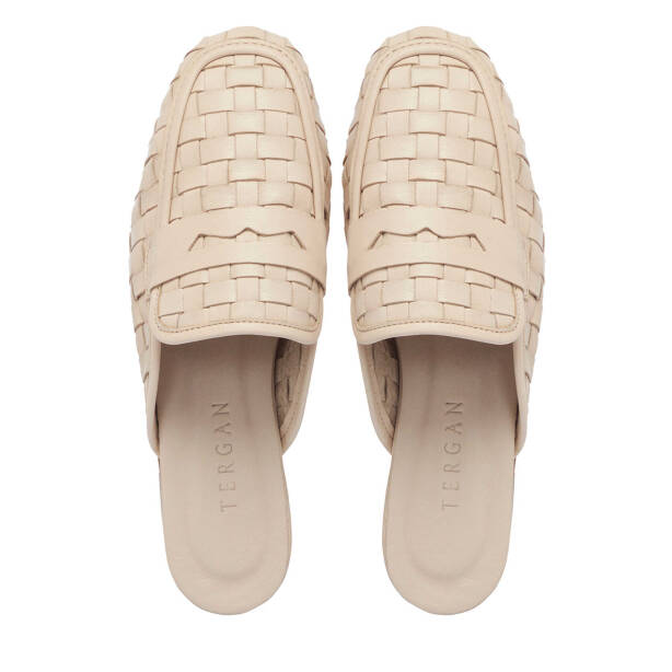 Krem Hakiki Deri Kadın Terlik - K25Y1TR67963-A68 - 5