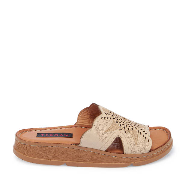 Krem Hakiki Deri Kadın Terlik - K25Y1TR68007-A68 