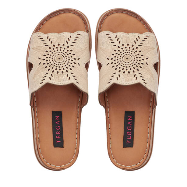 Krem Hakiki Deri Kadın Terlik - K25Y1TR68007-A68 - 5