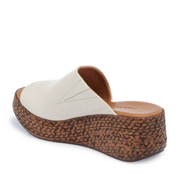 Krem Hakiki Deri Kadın Terlik - K25Y1TR68060-A68 - 3