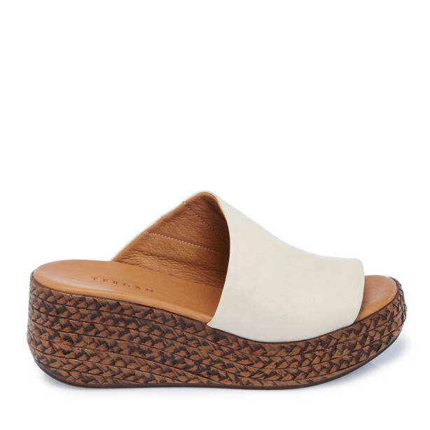 Krem Hakiki Deri Kadın Terlik - K25Y1TR68060-A68 - 1