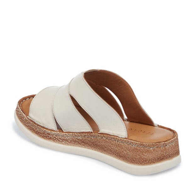 Krem Hakiki Deri Kadın Terlik - K25Y1TR68061-A68 - 3