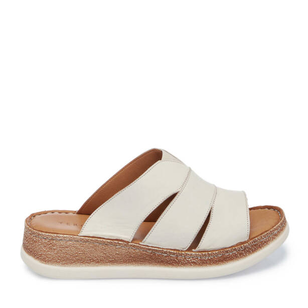 Krem Hakiki Deri Kadın Terlik - K25Y1TR68061-A68 