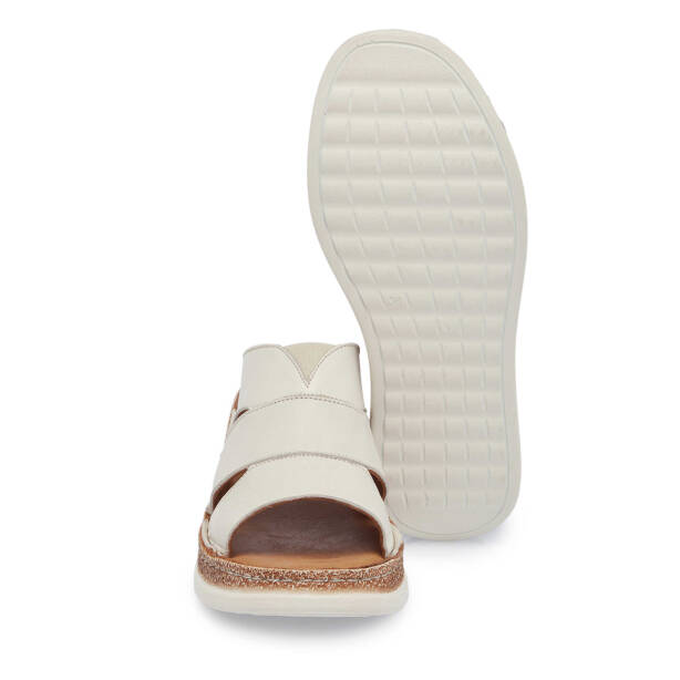 Krem Hakiki Deri Kadın Terlik - K25Y1TR68061-A68 - 4